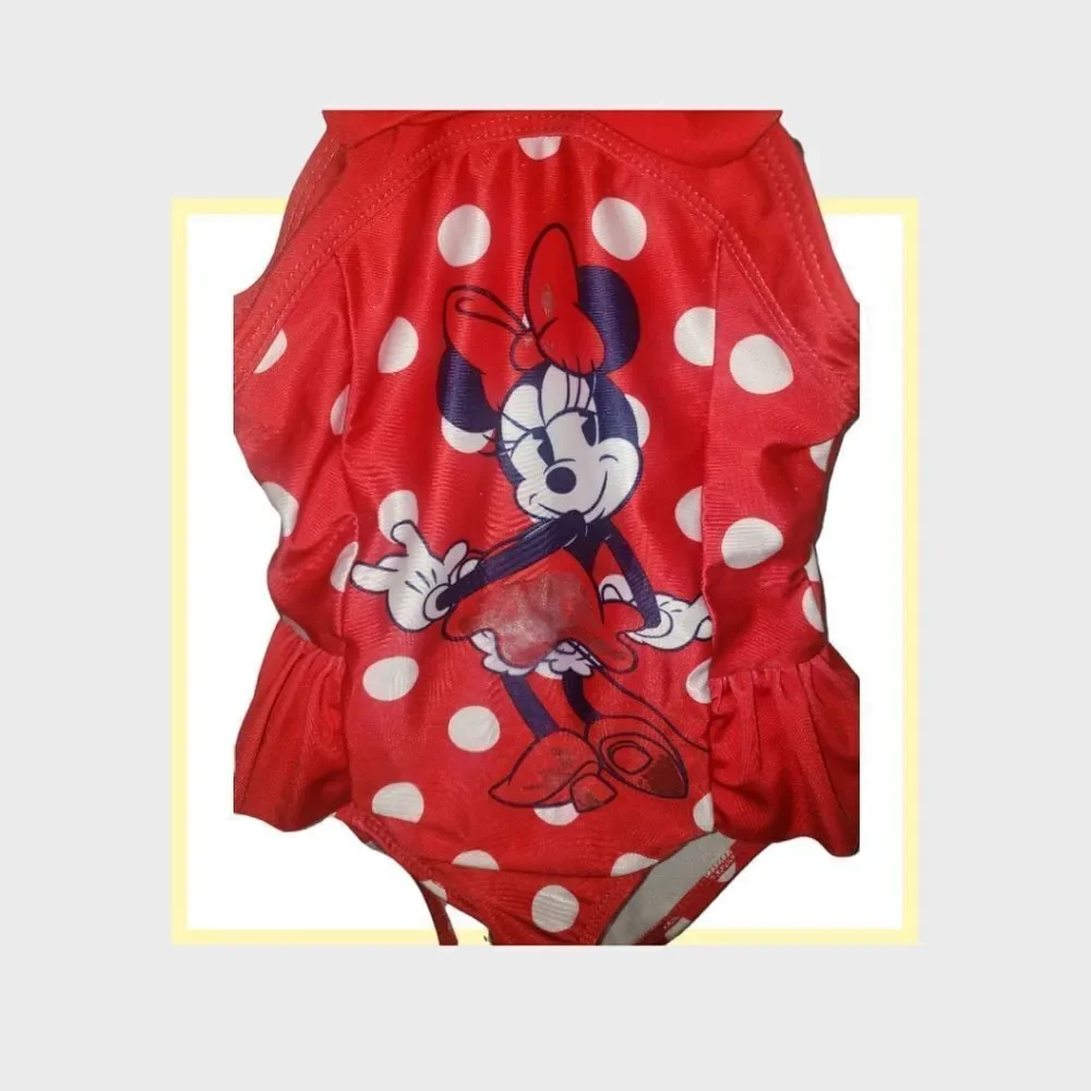 DISNEY Store SWIMSUIT for GIRLS - MINNIE MOUSE one piece RED BOW 3